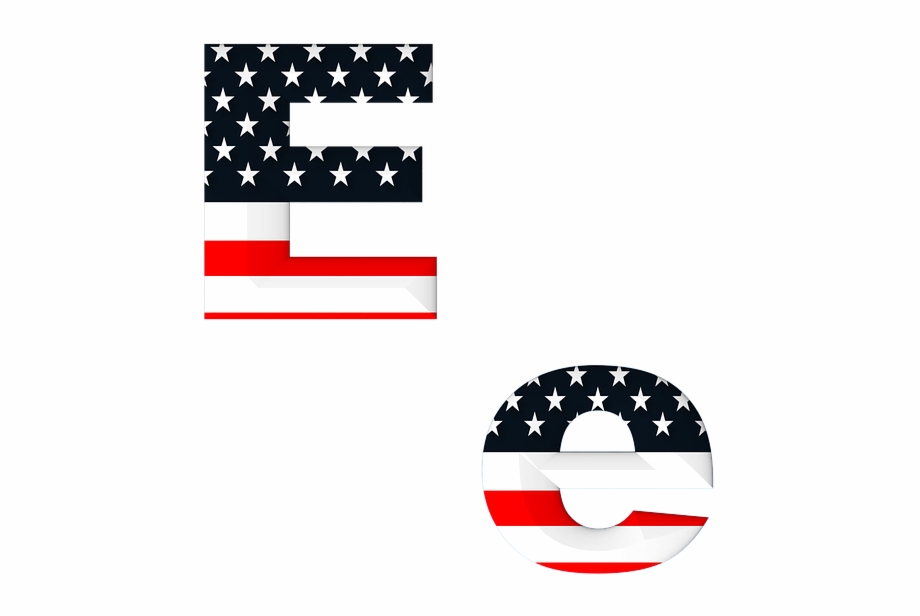 Letter Abc Alphabet American Flag Stars Stripes Usa