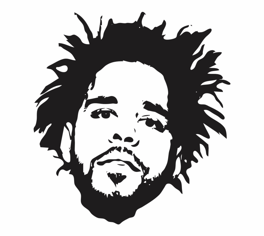 J Cole Black And White Stencil Png Download
