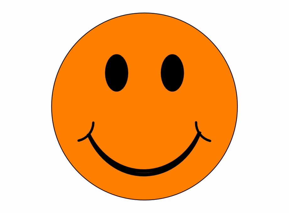 Feelings Orange Happy Face Clipart