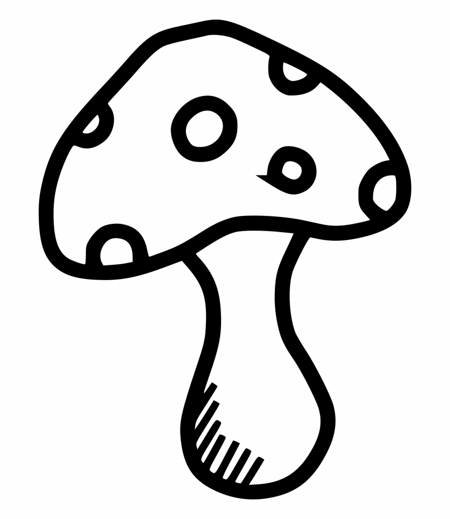 Mushroom Plant Spring Food Vegetable Comments Line Art