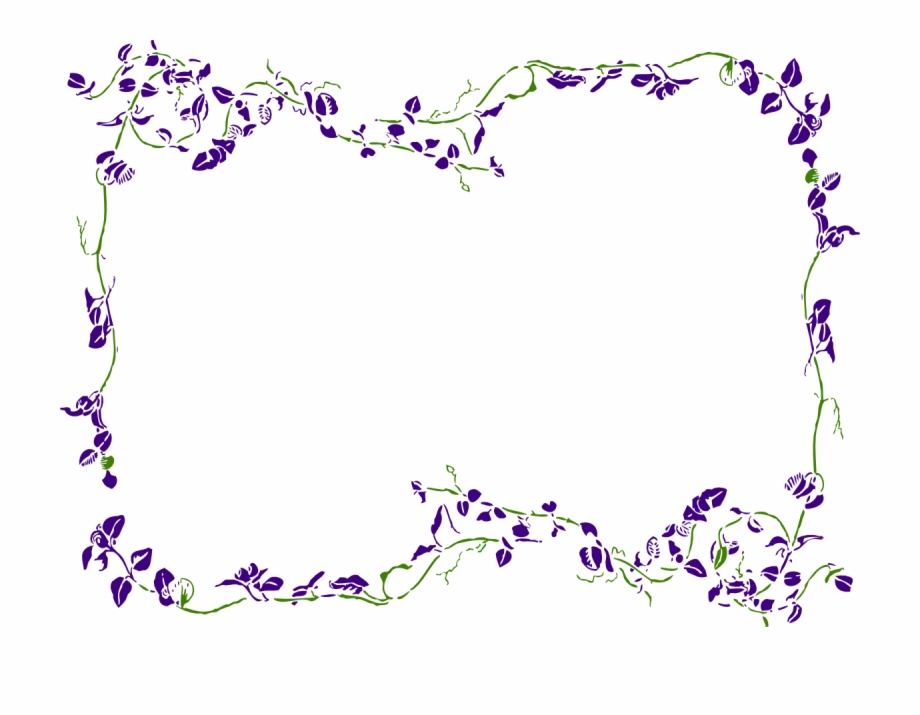 Purple Floral Border Clipart Purple Flower Border Transparent