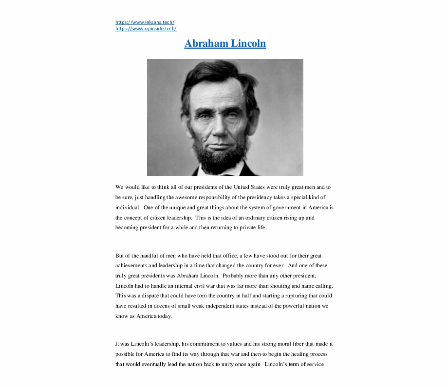 Pdf Abraham Lincoln