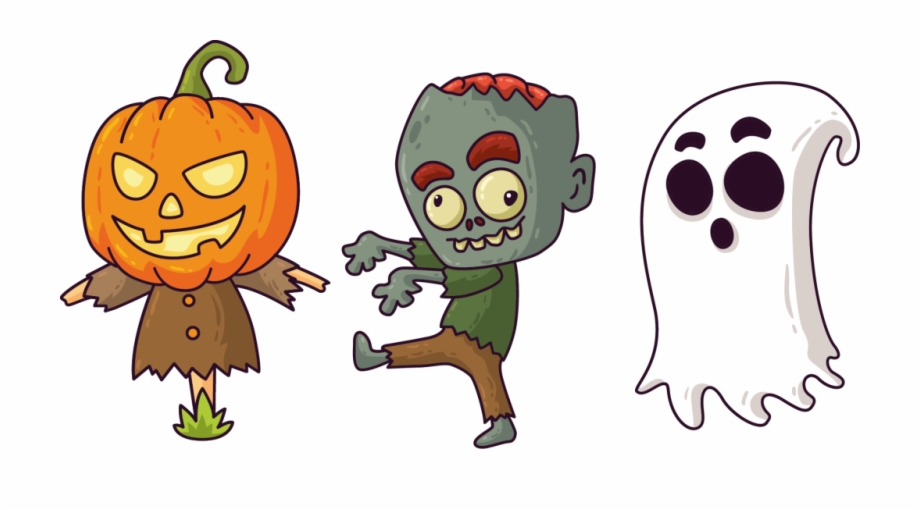 Scarecrow Zombie Ghost Personajes De Halloween
