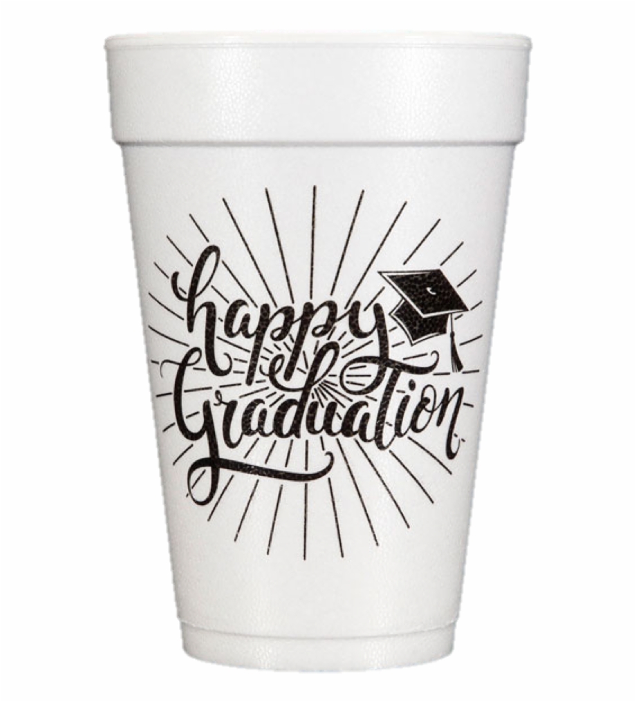 Pre Printed Styrofoam Cups Happy Graduation Pint Glass
