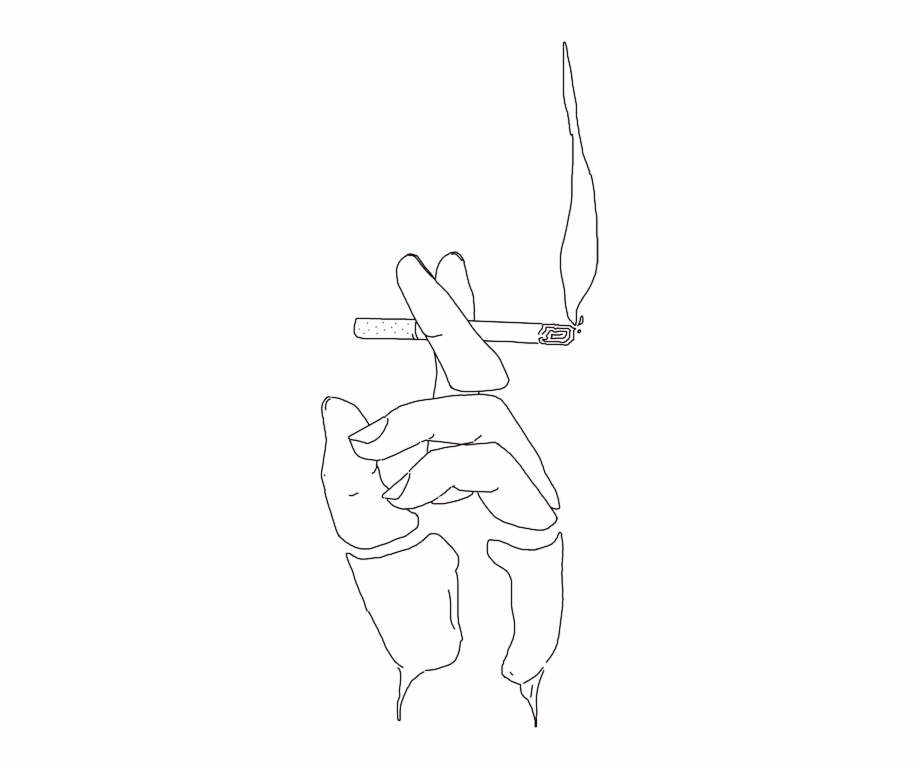 Hand Cigarette Smoke Easy Girl Smoking Drawing