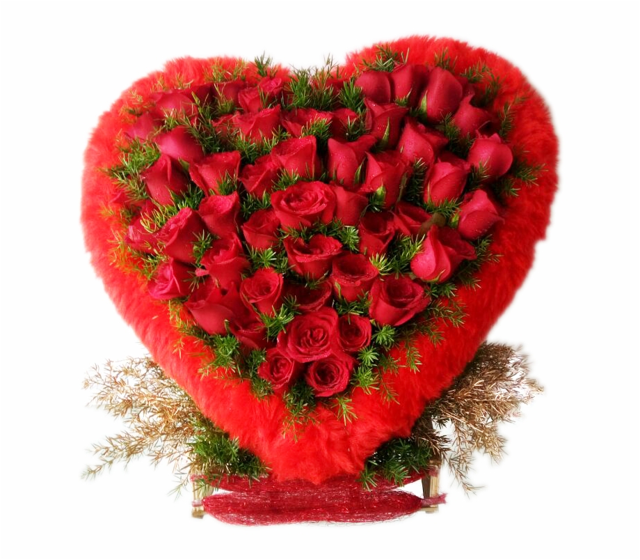 Heart Shaped Basket Of Red Roses Heart