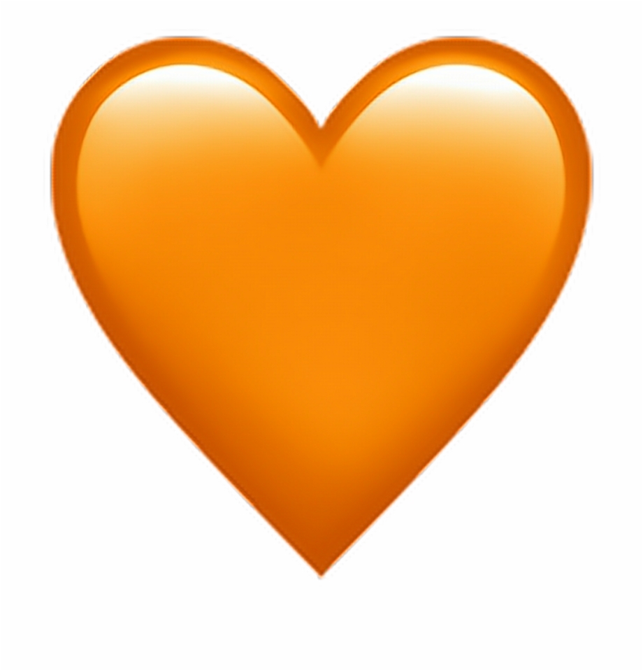 Orange Heart Emoji Orange Heart Emoji Emoticon