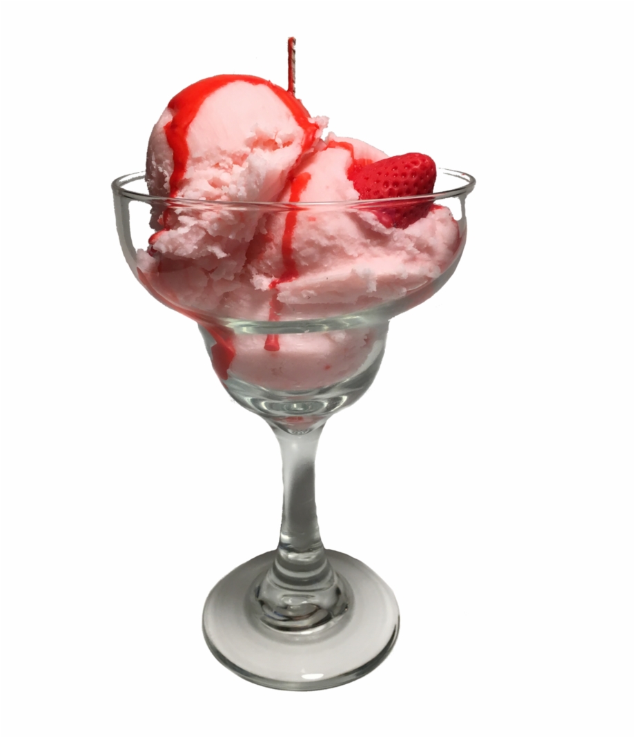 Strawberry Ice Cream Candle Sundae