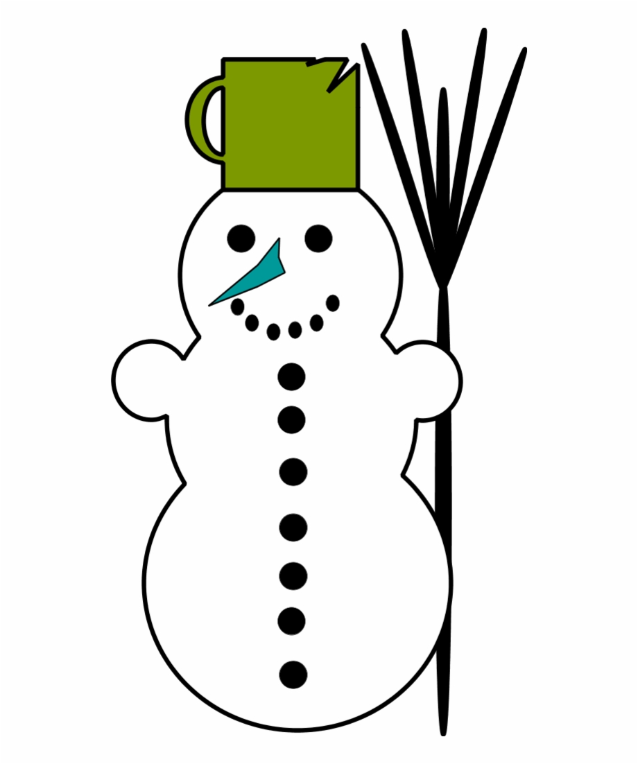 Snowman Holding Broom Clip Art