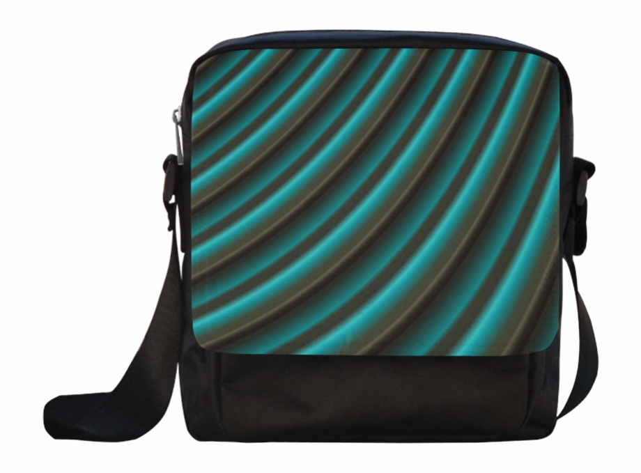 Glossy Green Gradient Stripes Crossbody Nylon Bags Messenger