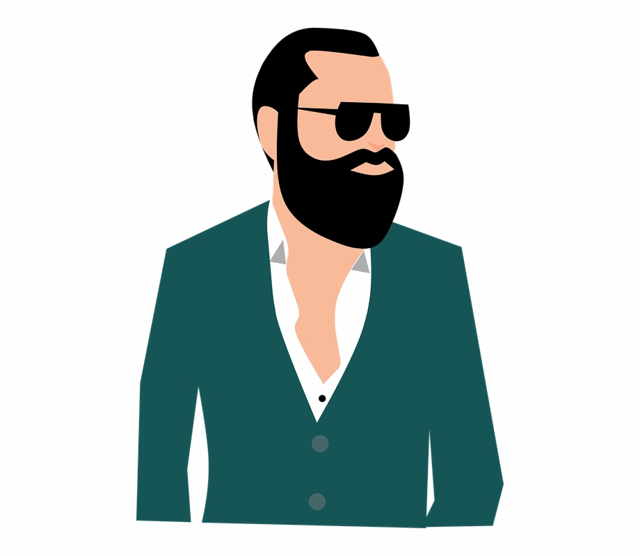 Portrait Adult People Man Beard Boldness Business Cartoon - Clip Art ...