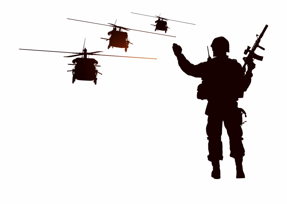 soldier from helicopter drawing
