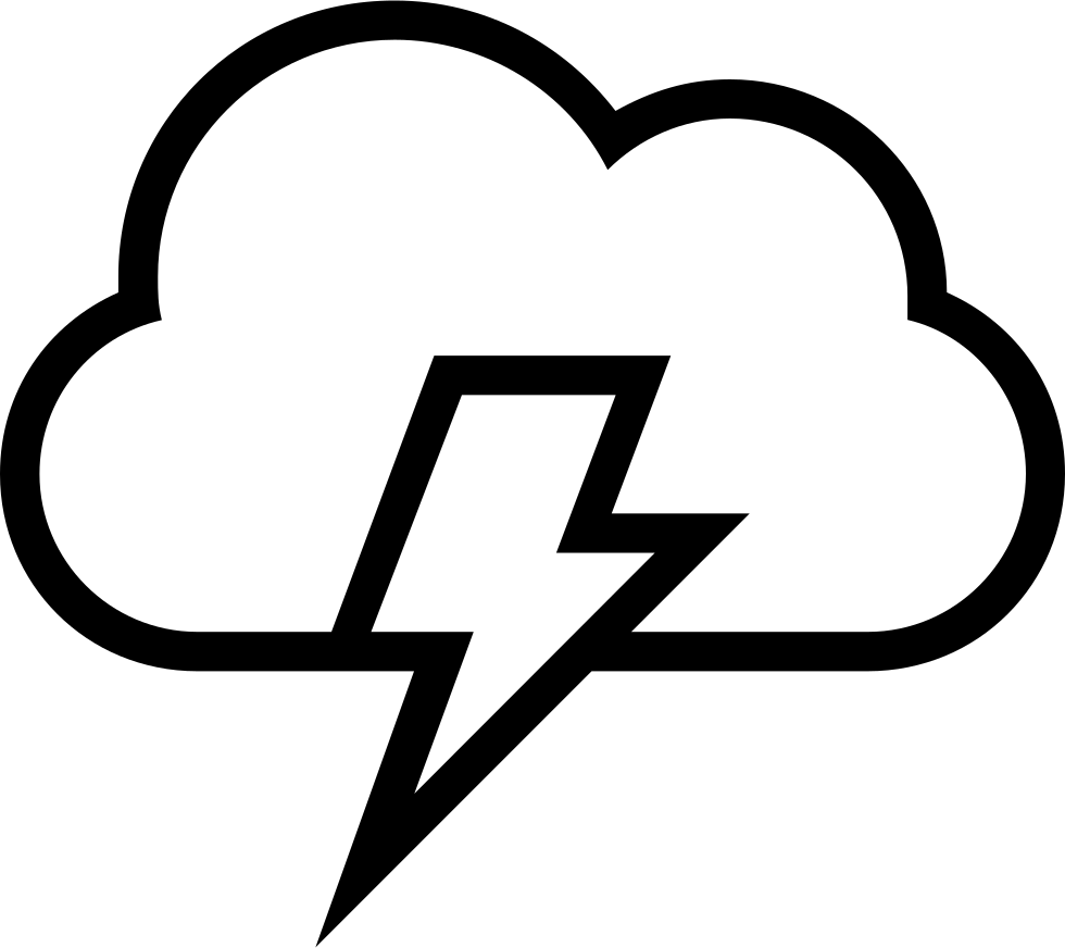 Lightning Bolt On A Cloud Stroke Weather Symbol