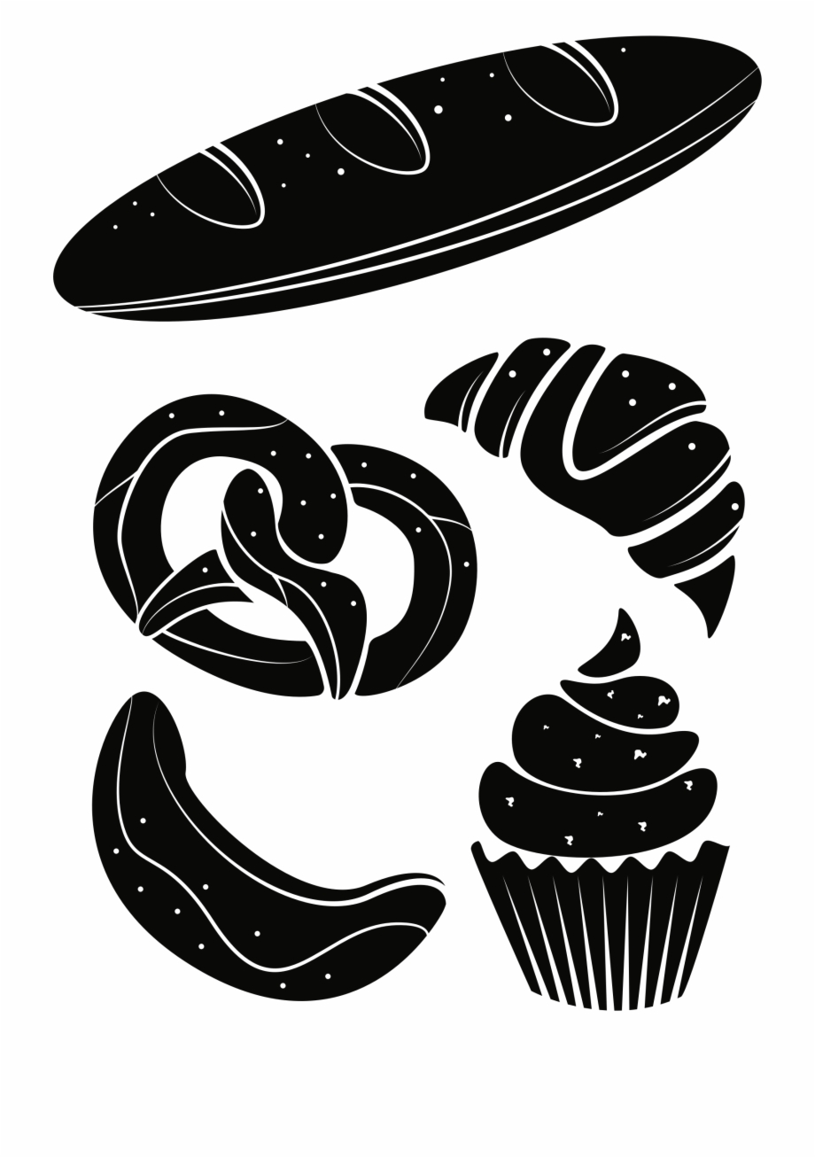 Croissant Pastry Chef Bread Baking Pastry Clipart Black