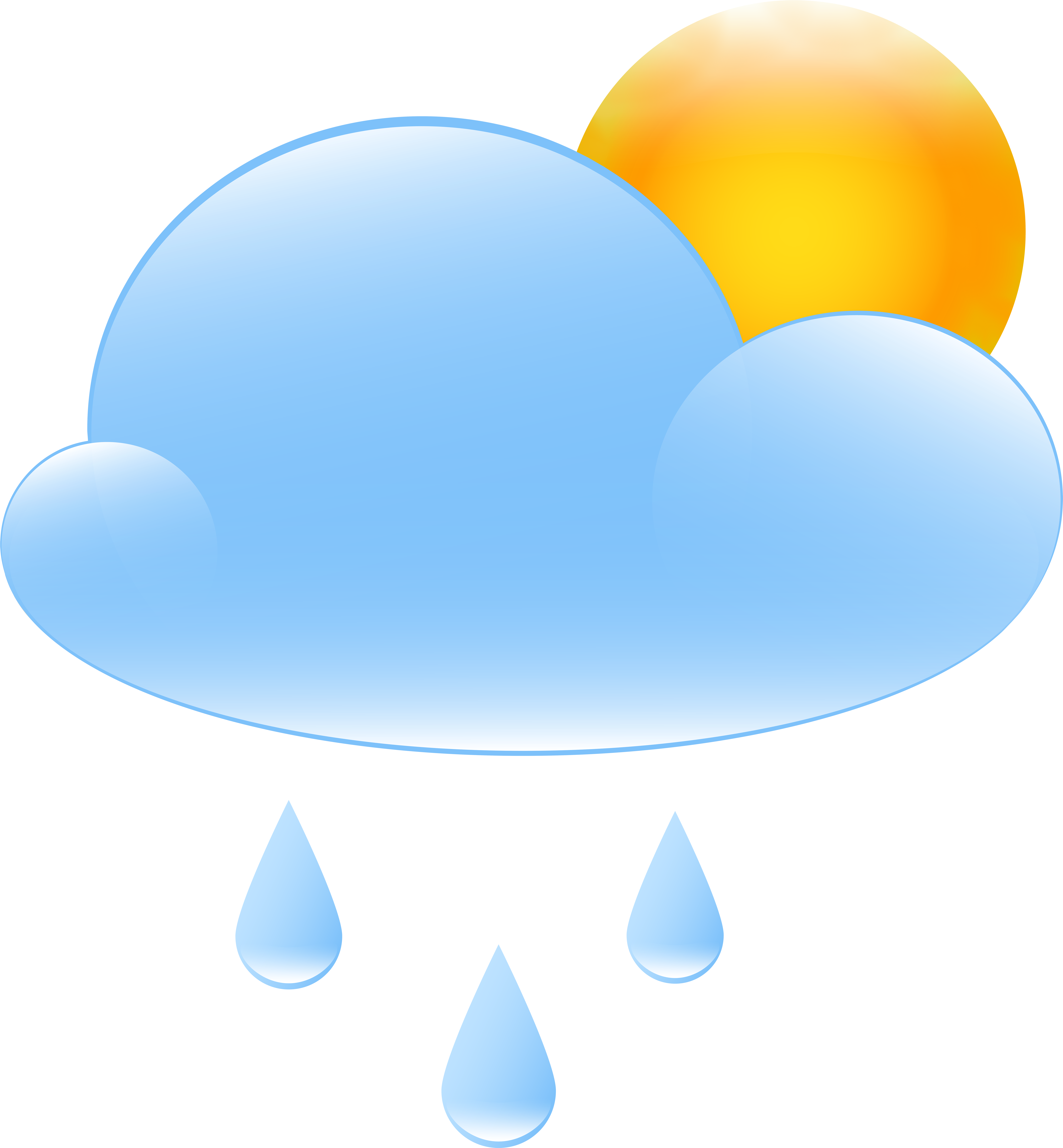 Partly Cloudy With Sun And Rain Weather Icon
