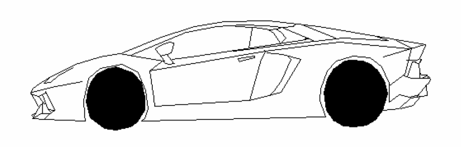 Lamborghini Drawing Black And White Lamborghini - Clip Art Library