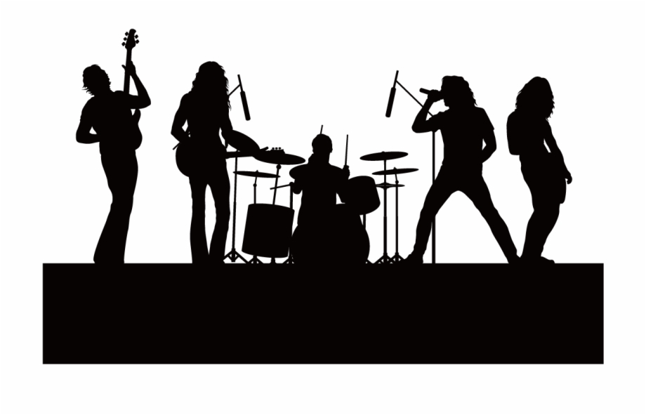 Silhouette Singing Music Live Band Background Png