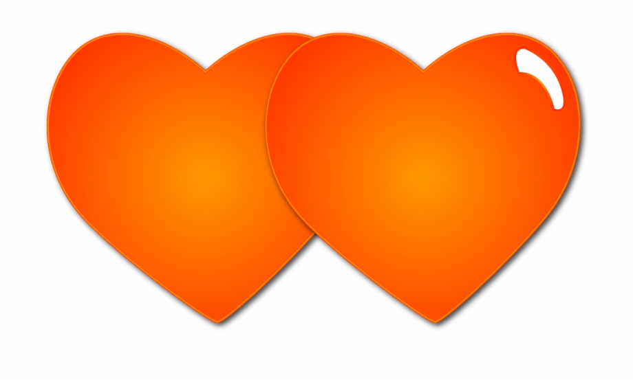 Orange Heart Png 361111