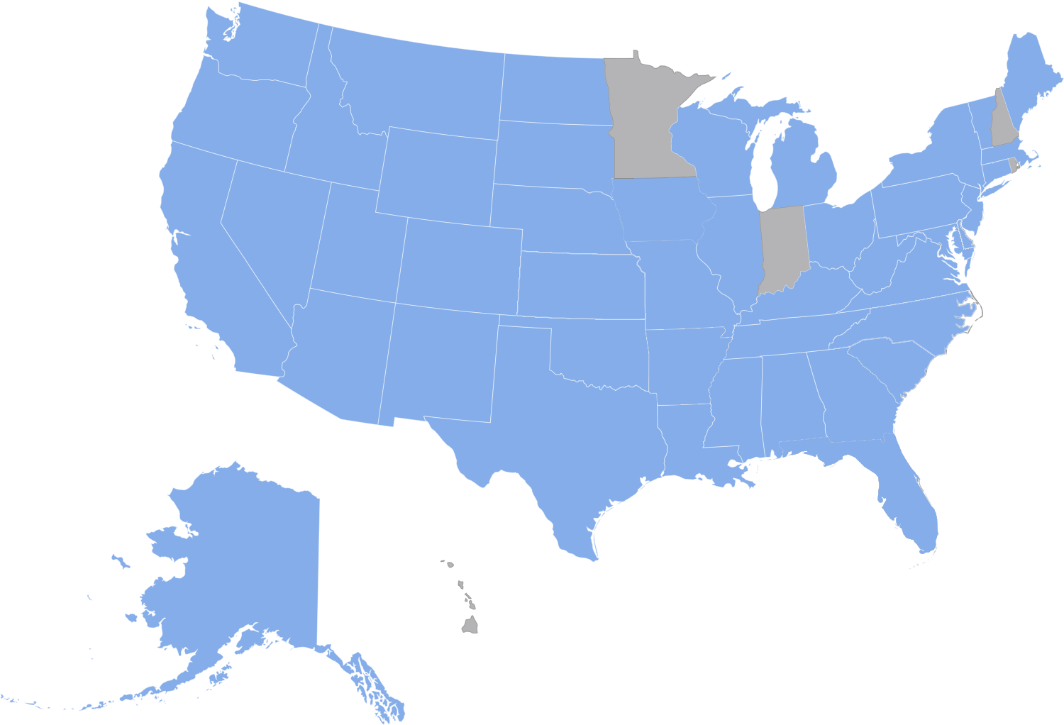 United States Grey Map
