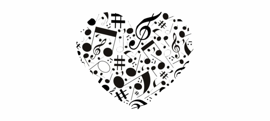 Music Heart Black White Notes Musicnotes Freetoedit Acustico