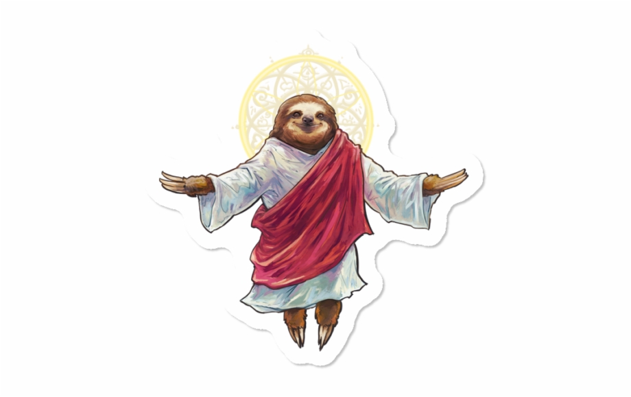 Sloth Jesus Sticker Sloth Jesus