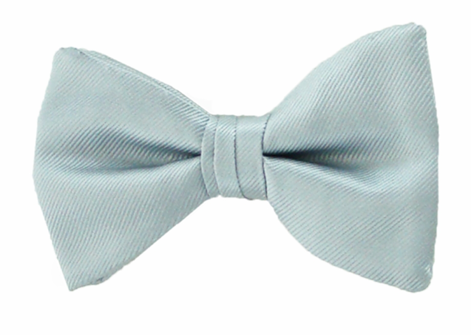 Simply Solid Light Silver Bow Tie Silk