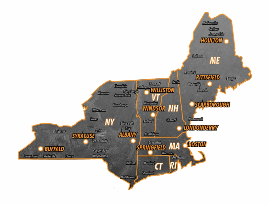 Vermont New York And New England Map
