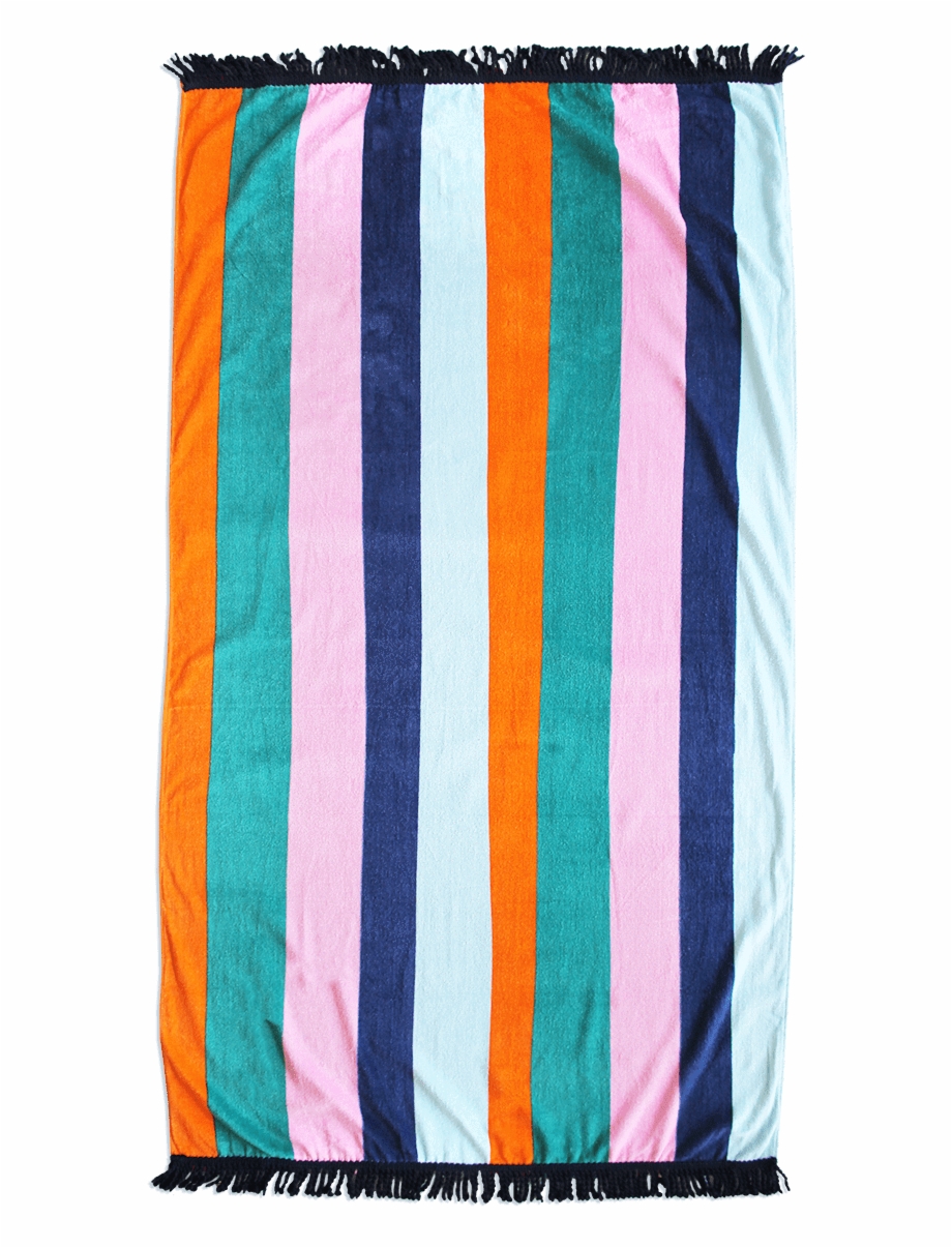 Packed Party Watercolor Striped Beach Towel Home Board