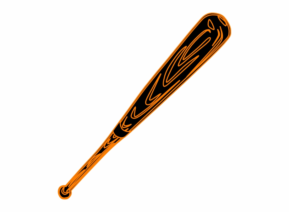 Baseball Bat Vector Orange Baseball Bat Clipart