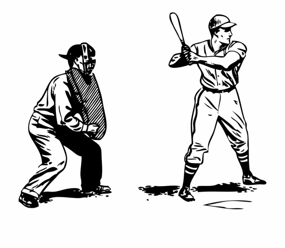Baseball Batter Umpire Black And White Umpire Clipart