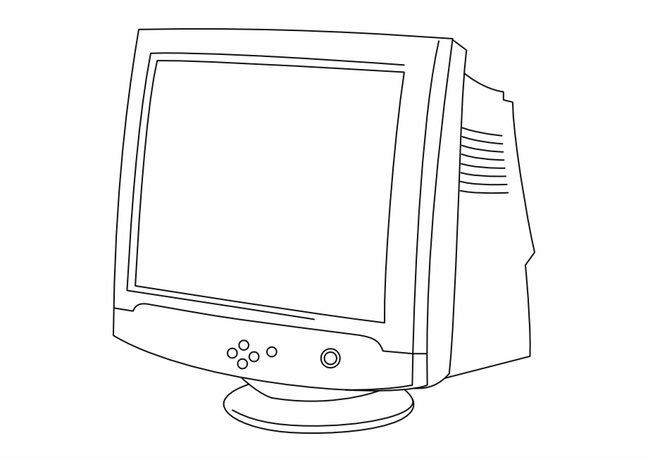 Original Png Clip Art File Outline Computer Monitor
