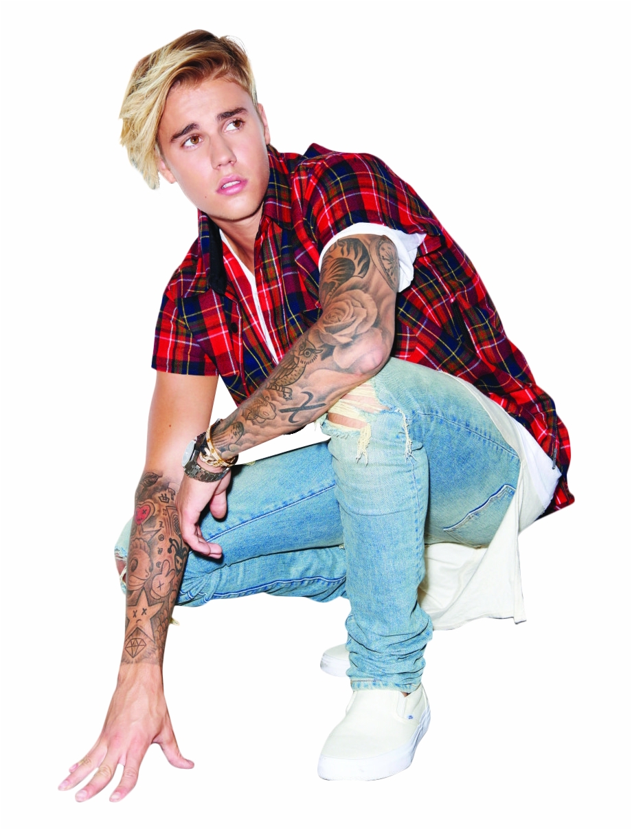 Justin Bieber Kneeling Justin Bieber Tattoo Red