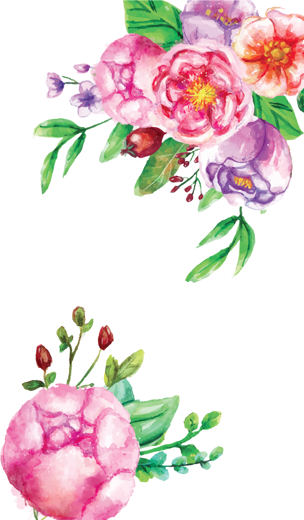 Free Icons Png Pink Floral Watercolor Transparent