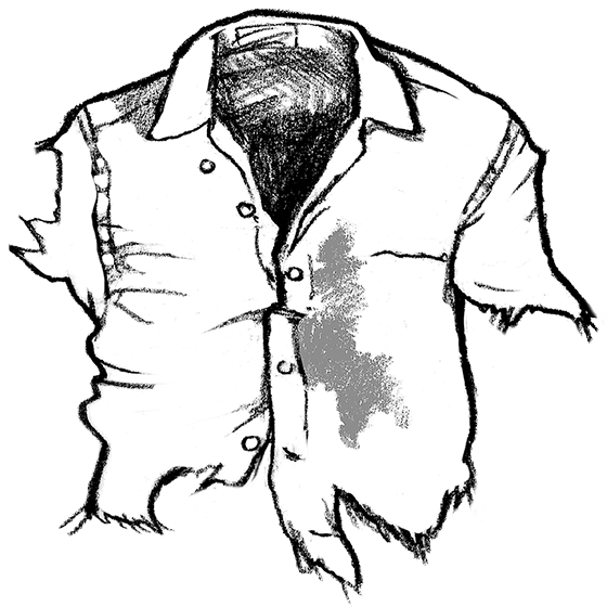Crime Scene Forensics Ripped Clothing Drawing
