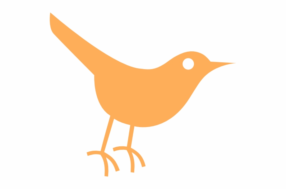 Light Orange Twitter Bird Icon Png Clip Art