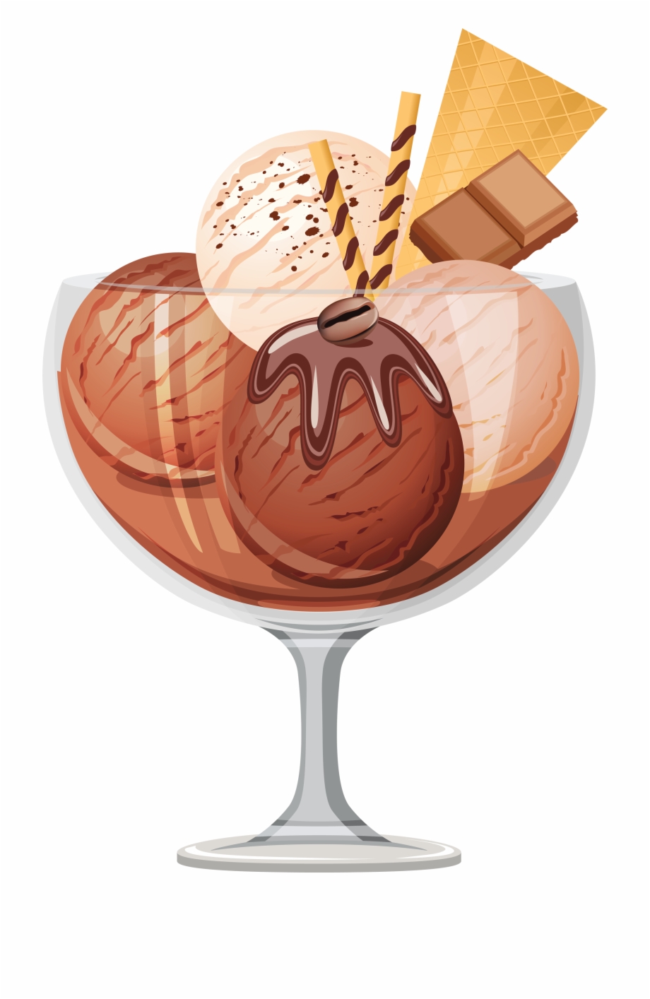Ice Cream Scoops In Bowl Chocolate Ice Cream