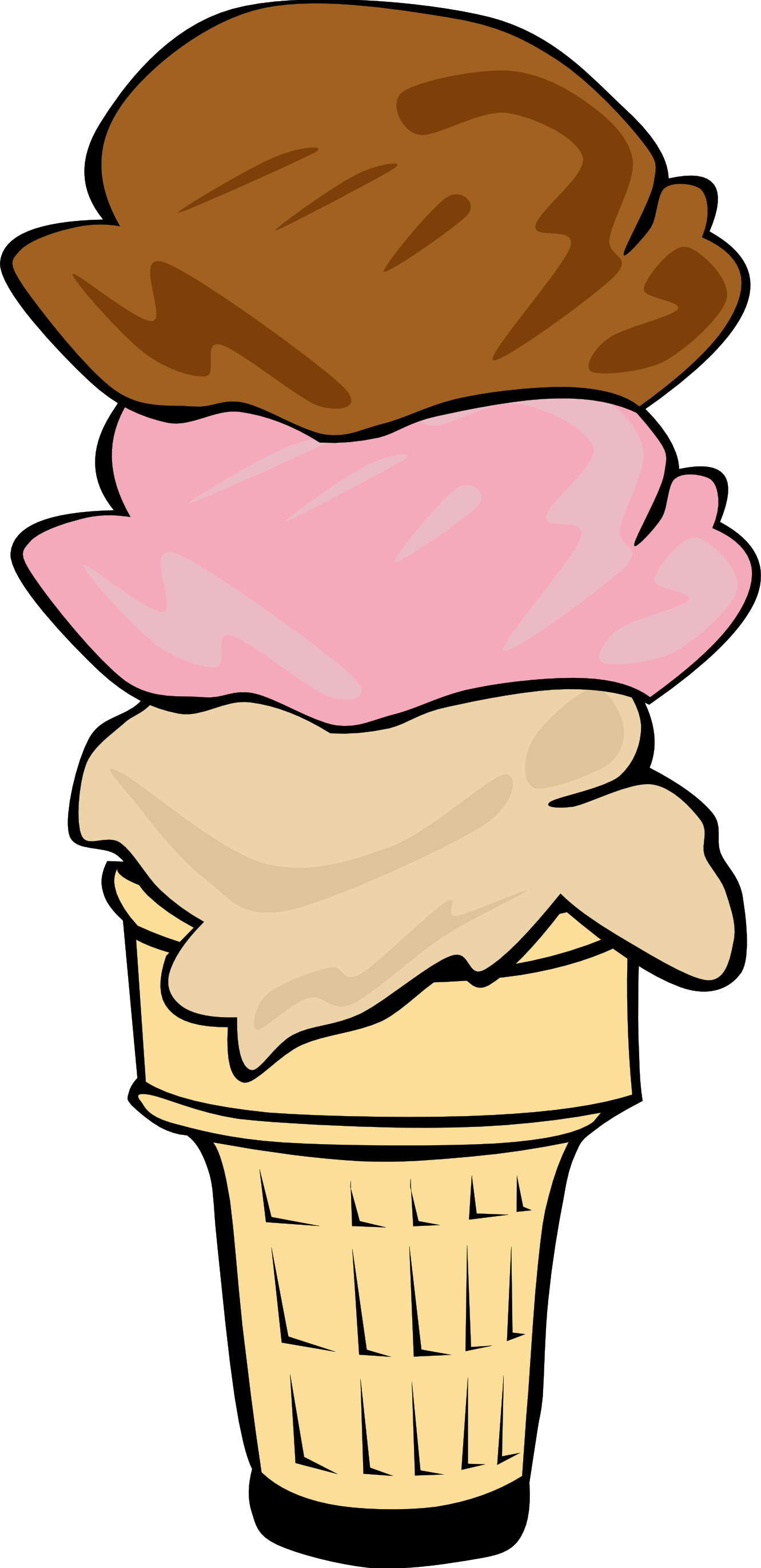 Ice Cream Cone Three Scoops Png Image Ice