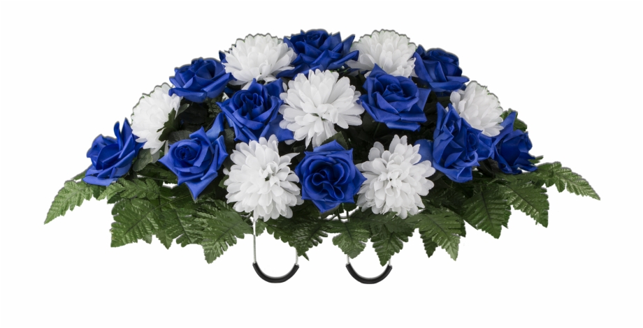 Blue Rose And White Mum Bouquet