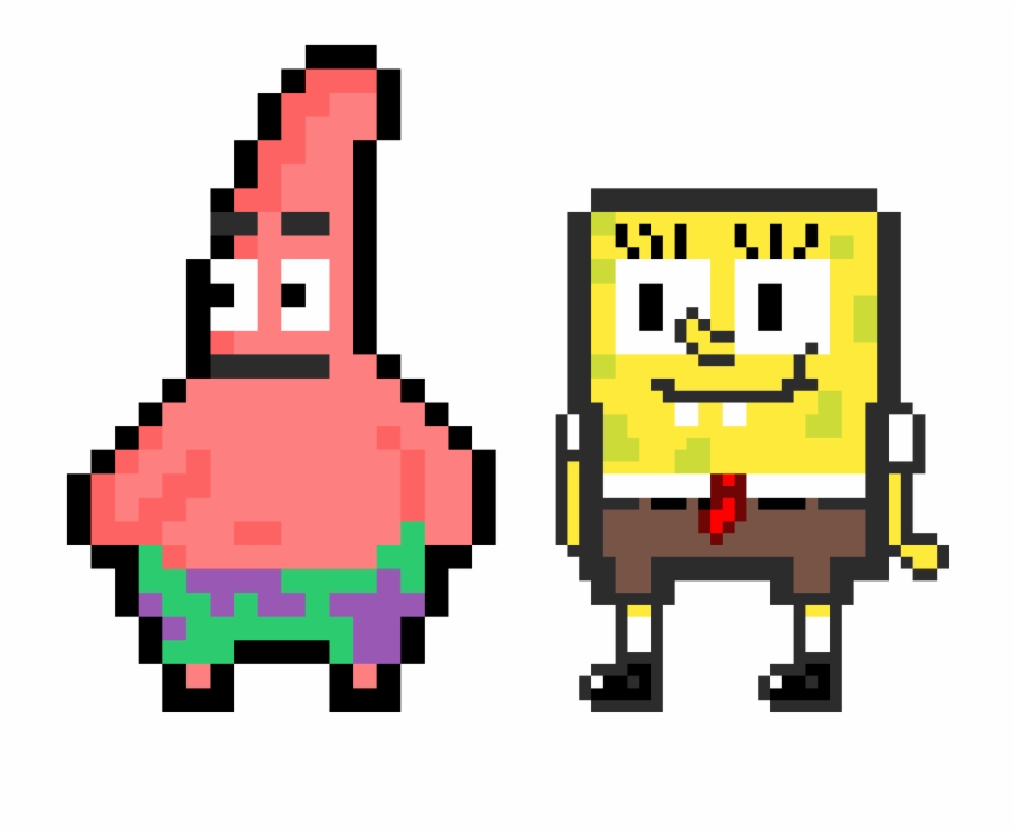 Spongebob And Patrick Pixel Spaceship