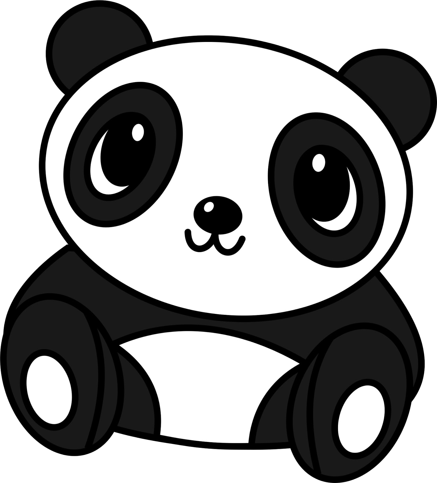 Panda Face Clipart Black And White Clip Art Library
