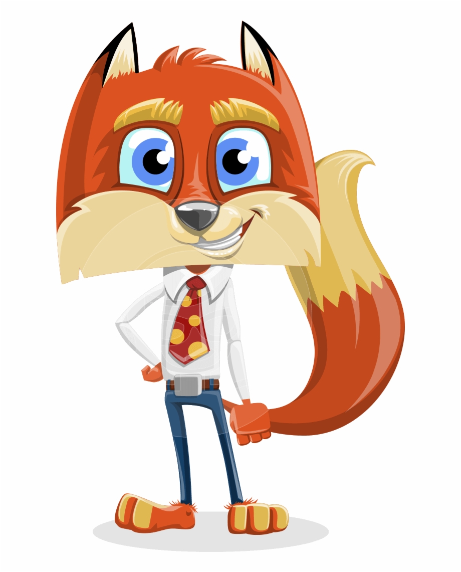 Fox With A Tie Cartoon Vector Character Aka
