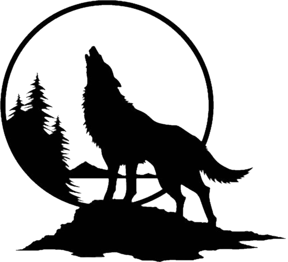 Wolf Howling Silhouette