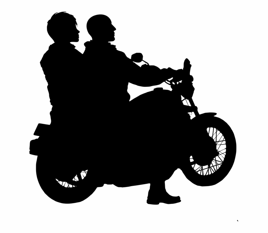 Motorcycle Couple Rider Silhouette Adventure Biker Casal De