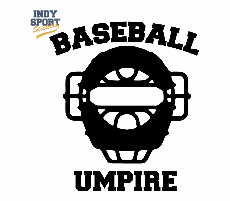 Baseball Umpire Text With Silhouette Mask Love