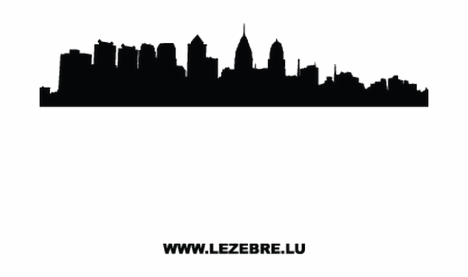 Sticker Deco Silhouette Philadelphia City Skyline Loop Drawing