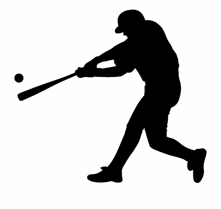 Silhouette Baseball Player Swinging A Bat
