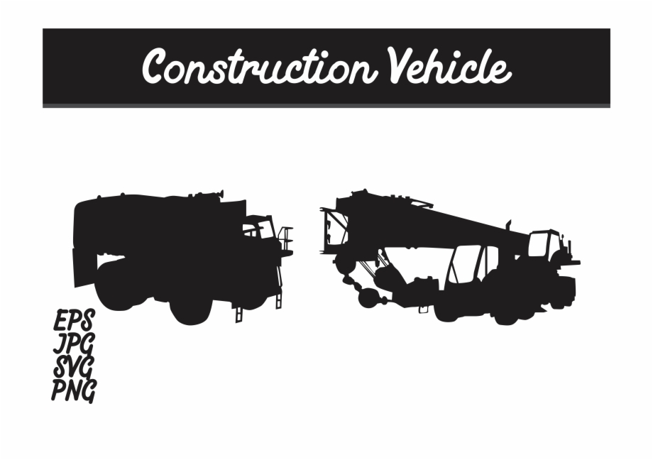Construction Vehicle Silhouette Set Svg Vector Image Batik