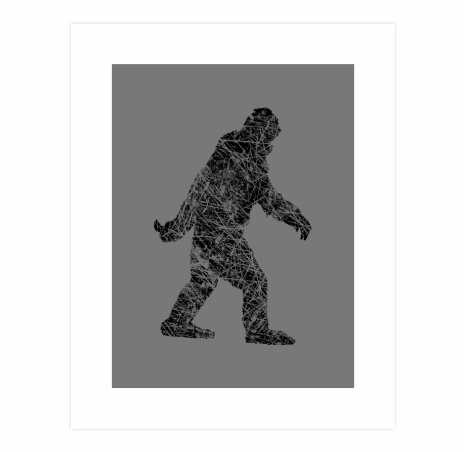 Grunge Sasquatch Bigfoot Art Print Soldier