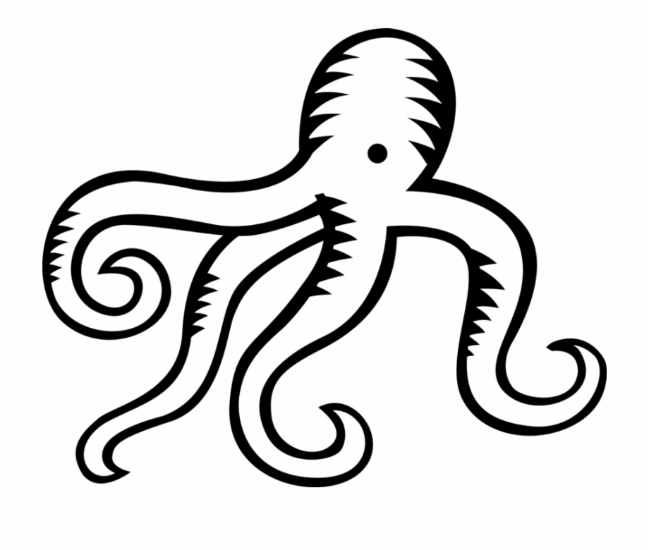 Clip Art Black And White Cephalopod Image Illustration