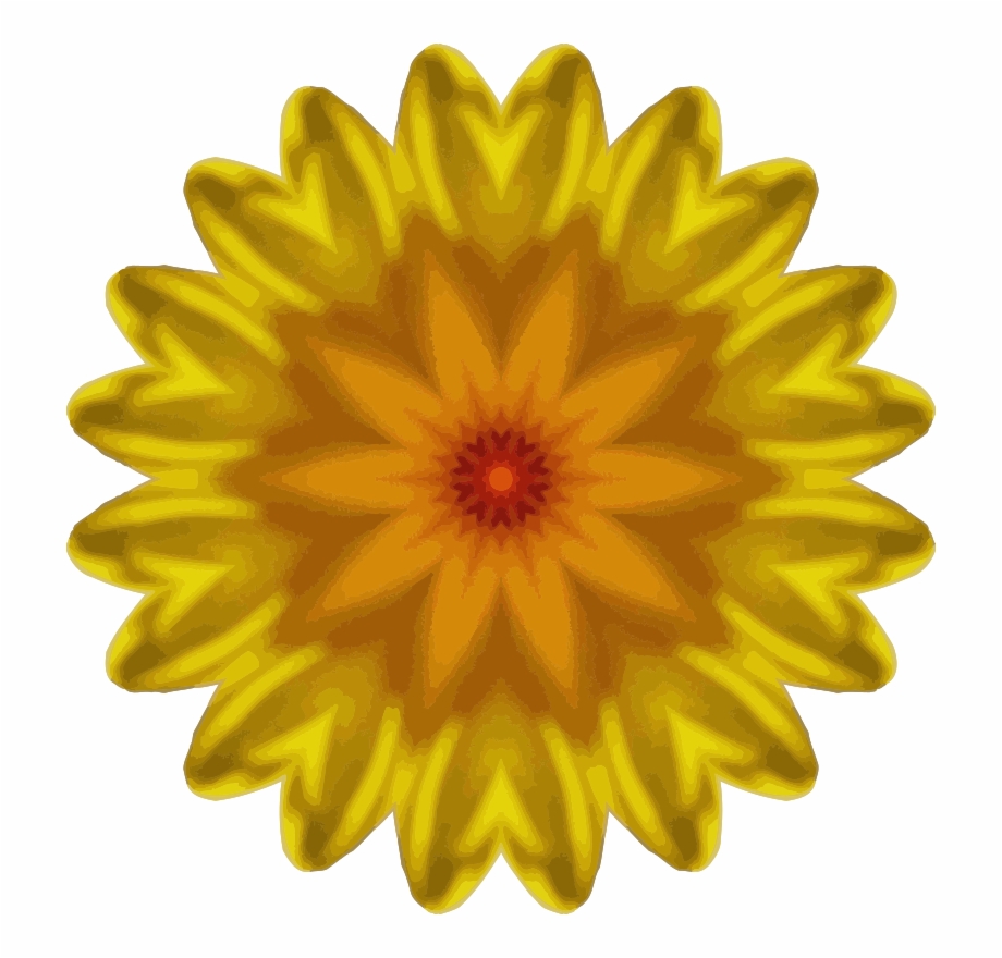 Sunflower Kaleidoscope Sun Illustration Black And White - Clip Art Library